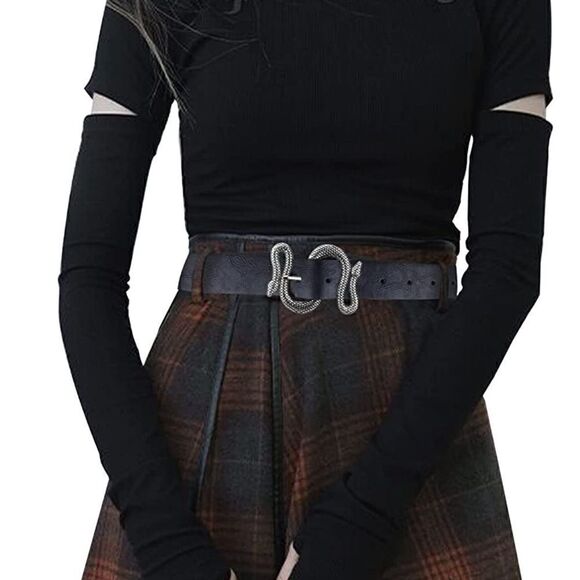 Leather Snake Buckle Belt  main image 3